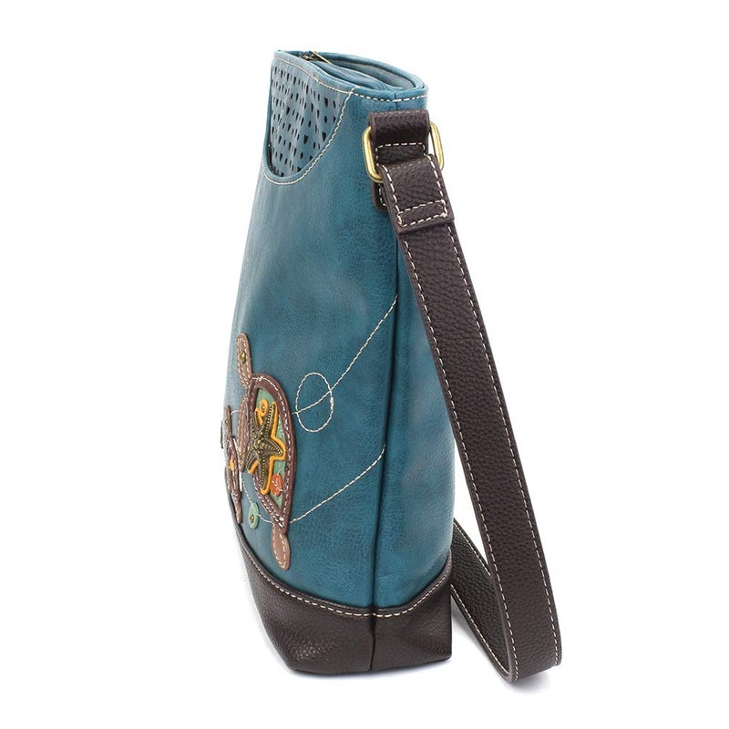 CHALA Sweet Messenger Mid Size Shoulder Purse with Adjustable Strap - Two Turtles - turquoise - Image 3